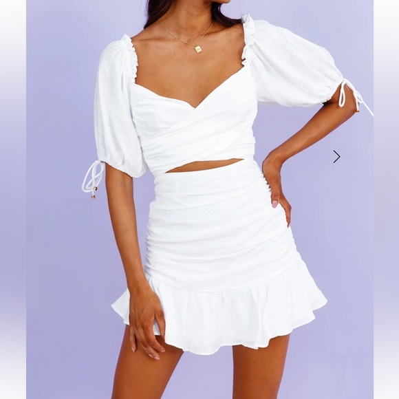 Hello Molly Dresses & Skirts - HELLO MOLLY Move To My Beat Mini Dress white size S Resort Festival